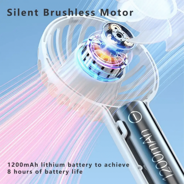 Plextone F2 Handheld Fan with LED Display - Image 2